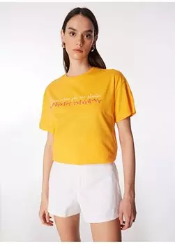 Оранжевая женская базовая футболка с круглым вырезом F4SL-TST0744 Fabrika, оранжевый