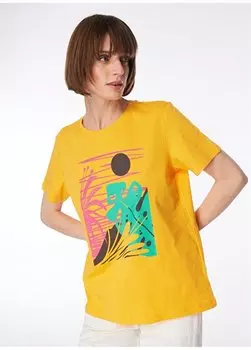 Оранжевая женская базовая футболка с круглым вырезом F4SL-TST0729 Fabrika, оранжевый