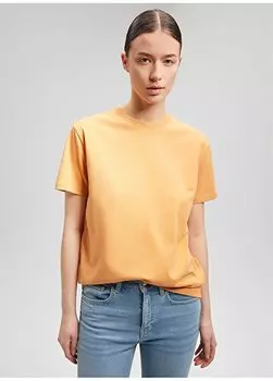 Оранжевая женская футболка с круглым вырезом M1600965-71405-BASIC SHORT SLEEVE T Mavi, оранжевый