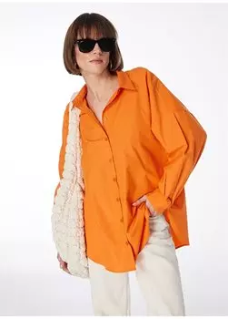 Оранжевая женская рубашка оверсайз FRANZ Fabrika, оранжевый