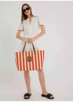 Оранжевая женская сумка через плечо Fossil