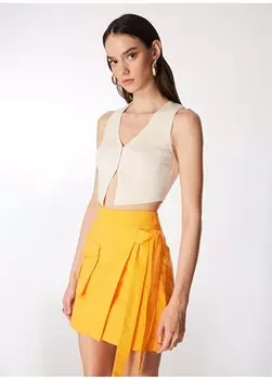 Оранжевая женская юбка А-образного кроя F4SL-ETK0805 Fabrika, оранжевый