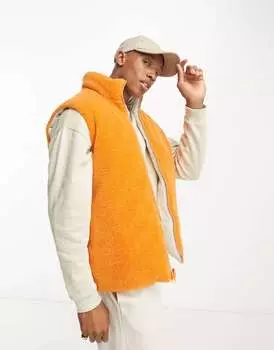 Оранжево-белый двусторонний пуховик ASOS