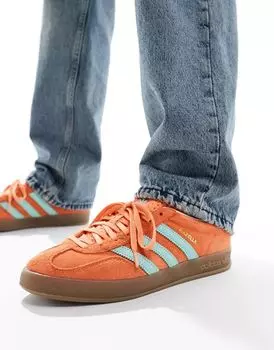 Оранжево-мятно-зеленые кроссовки adidas Originals Gazelle Indoor