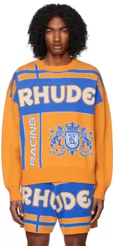 Оранжево-синий свитер с пальмами Rhude