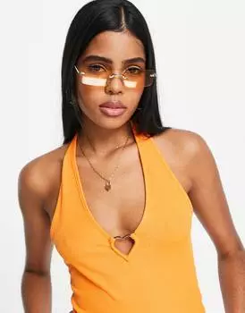 Оранжевое боди с пряжкой в виде сердца Miss Selfridge