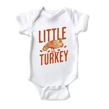 Оранжевое детское боди Little Turkey The Juniper Shop, белый
