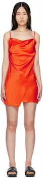 Оранжевое мини-платье Emila Nanushka