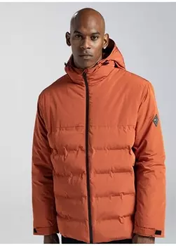 Оранжевое мужское пальто с воротником-стойкой Kappa