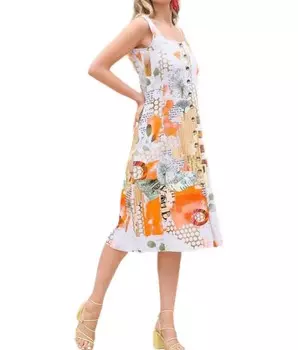 Оранжевое платье миди Big Changes Dolcezza, оранжевый