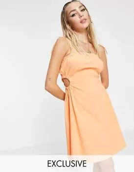 Оранжевое платье мини с вырезами сбоку COLLUSION