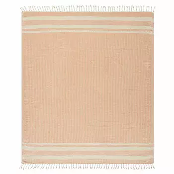 Оранжевое тканое одеяло в полоску из хлопка размером 50 x 60 дюймов с бахромой Homezia, цвет Multicolored