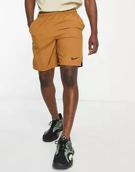 Оранжевые 9-дюймовые плетеные шорты Nike Training Flex