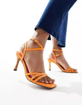 Оранжевые босоножки на среднем каблуке ASOS DESIGN Harlow