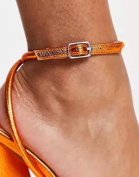 Оранжевые босоножки на треугольном каблуке Public Desire Eagle