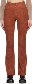 Оранжевые брюки из искусственной кожи со вставками Andersson Bell