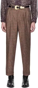 Оранжевые брюки с защипами NEEDLES