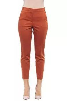 Оранжевые хлопковые женские брюки Peserico, оранжевый
