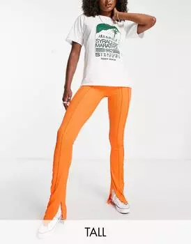 Оранжевые расклешенные джинсы скинни с открытыми швами Topshop Tall