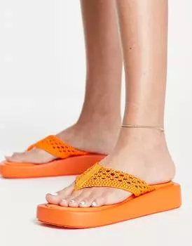 Оранжевые сандалии с массивным плетеным носком ASOS DESIGN Fonda