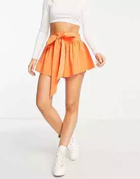 Оранжевые шорты с завязкой на талии ASOS