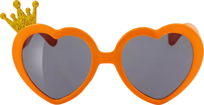 Оранжевые солнцезащитные очки для вечеринки в форме сердца с короной 1 штука SUNDANCE