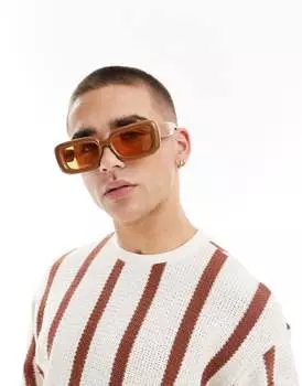 Оранжевые солнцезащитные очки в круглой оправе River Island