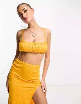 Оранжевый бюстгальтер со сборками и бюстгальтером ASYOU