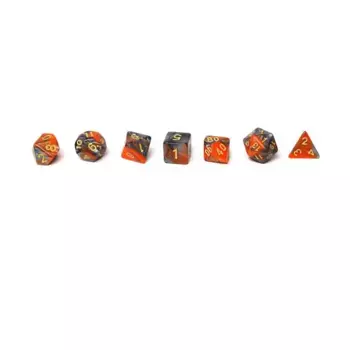 Оранжевый и серый гранит с золотом (7), Dice - 7 Piece Poly Sets - Fossil/Granite (Easy Roller Dice)