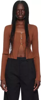 Оранжевый кардиган с неровным ребром Holzweiler