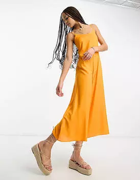 Оранжевый комбинезон-кюлот с бретелями ASOS DESIGN