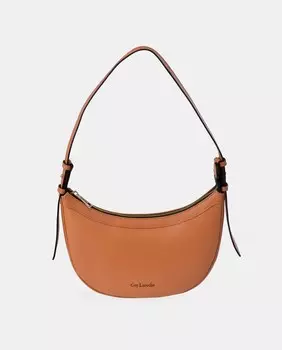 Оранжевый кожаный хобо в стиле гондолы с застежкой-молнией Guy Laroche, оранжевый