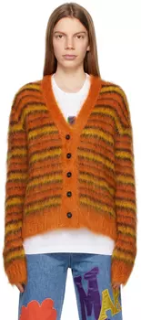 Оранжевый полосатый кардиган Marni