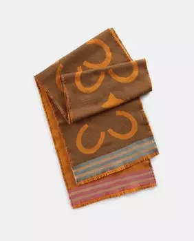 Оранжевый шарф с монограммным принтом Codello, оранжевый