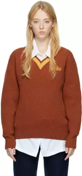 Оранжевый свитер с нашивками Manors Golf