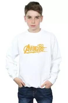 Оранжевый свитшот с логотипом Avengers Infinity War Marvel, белый