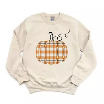 оранжевый свитшот в клетку с тыквой Simply Sage Market, цвет Dust