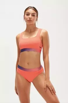 Оранжевый текстурированный купальник из двух частей с глубоким вырезом на спине Speedo, оранжевый