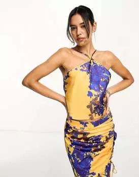 Оранжевый топ AllSaints Pia Venetia с бретельками на шее