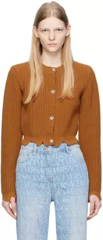 Оранжевый валяный кардиган Versace