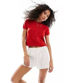 Оранжевый вязаный кардиган с короткими рукавами ASOS DESIGN