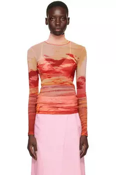 Оранжевый закат Пейзаж Водолазка Maison Kitsun