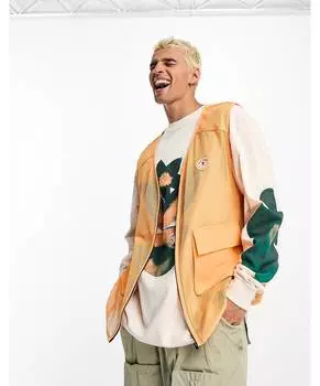 Оранжевый жилет на молнии Damson Madder в рыбацком стиле