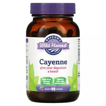 Oregon's Wild Harvest, Кайенский перец, 90 желатиновых капсул