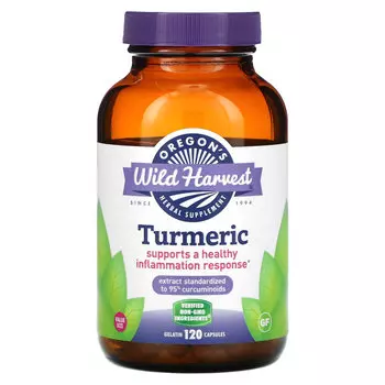 Oregon's Wild Harvest, Куркума, 120 желатиновых капсул