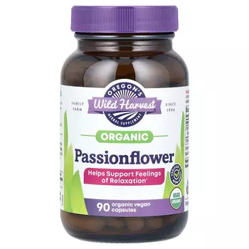 Oregon's Wild Harvest, Органическая пассифлора, 800 мг, 90 органических веганских капсул (400 мг на капсулу)