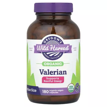 Oregon's Wild Harvest, Органическая валериана, 900 мг, 180 веганских капсул (450 мг на капсулу)