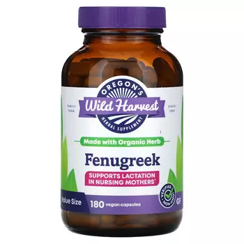 Oregon's Wild Harvest, Пажитник, 1500 мг, 180 веганских капсул (500 мг на капсулу)