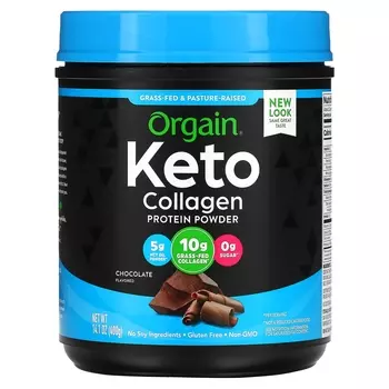 Orgain Keto Кетогенный протеиновый порошок коллагена с маслом MCT шоколад, 400 г