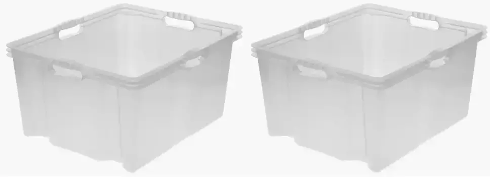 Органайзер-держатель "Франц", (набор, 2 шт.), ящики для хранения xxl, качественный пластик, 44 л Keeeper 43х26х52 см, цвет transparent